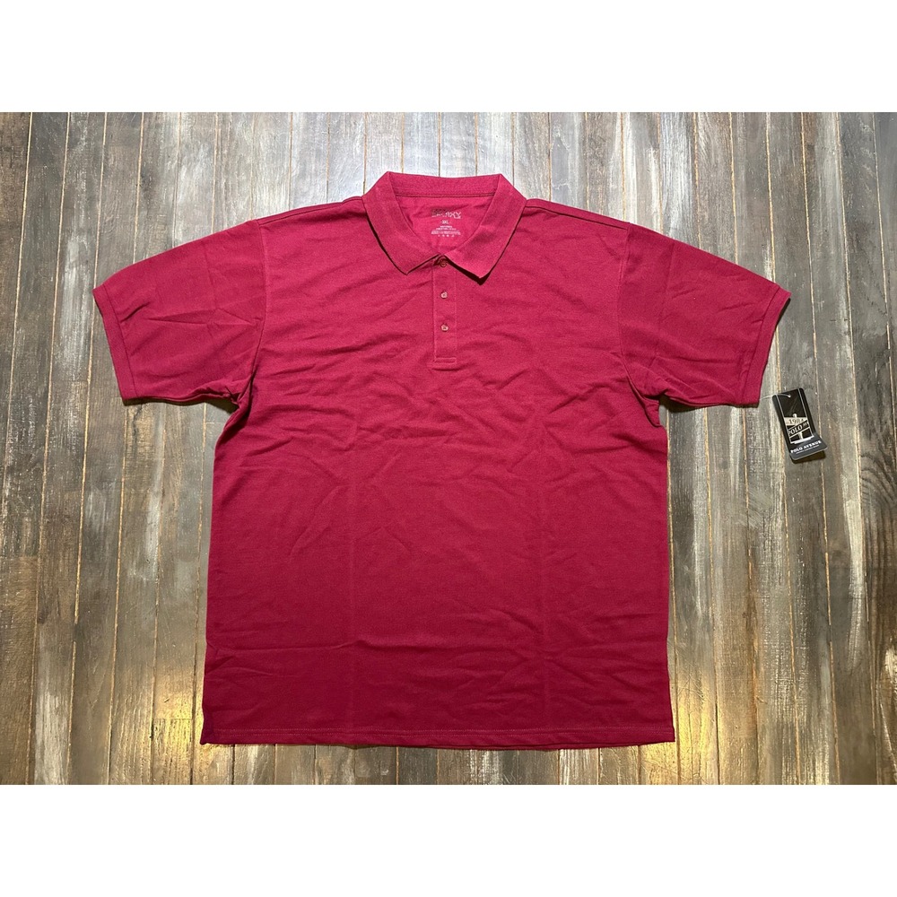 Galaxy by Harvic Mens Short Sleeve Polo Shirt Burgundy Maroon 3XL